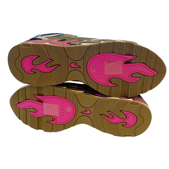 Sandro Women's Flame Paneled Sneaker Gray Pink Size 9.5 NWB - Picture 7 of 10